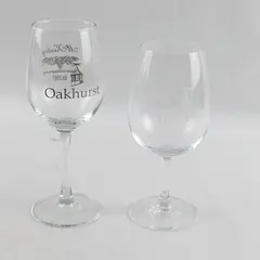 Lot Of 2 Oregon Vintage & Oakhurst Clear Glass Wine Glasses 7.5" & 8.25" Tall
