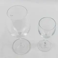 Lot Of 2 Unbranded/Unmarked Clear Glass Sherry Glass 6.75" & Wine Glass 9" Tall