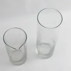 Lot of 2 Unbranded Clear Glass Vases 10.5" & 7.5" Tall