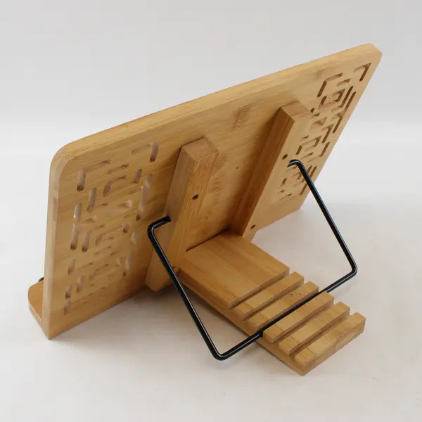 Bamboo Book Stand Reading Display Holder Open Book Easel