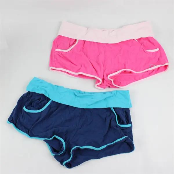 Lot of 2 OP Junior Girls XL Shorts Side Pockets Elastic Waist- Blue and Pink 