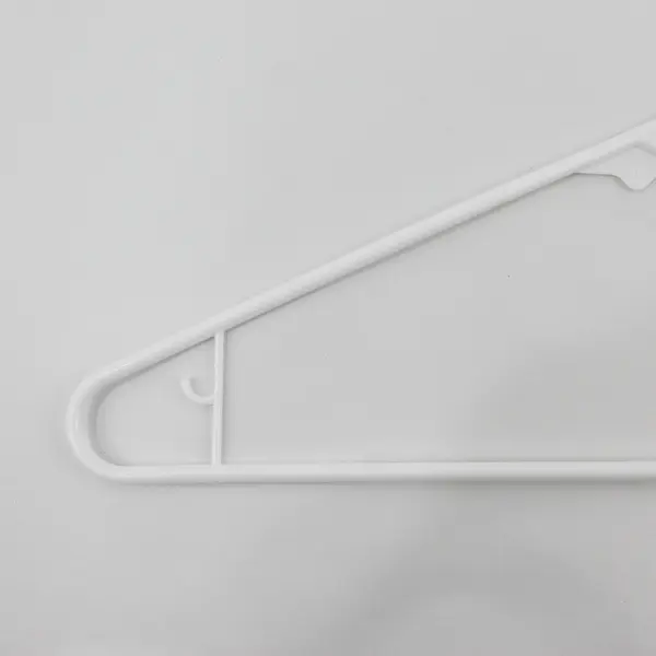 Lot of 10 White Plastic Clothes Hangers with Strap Hooks