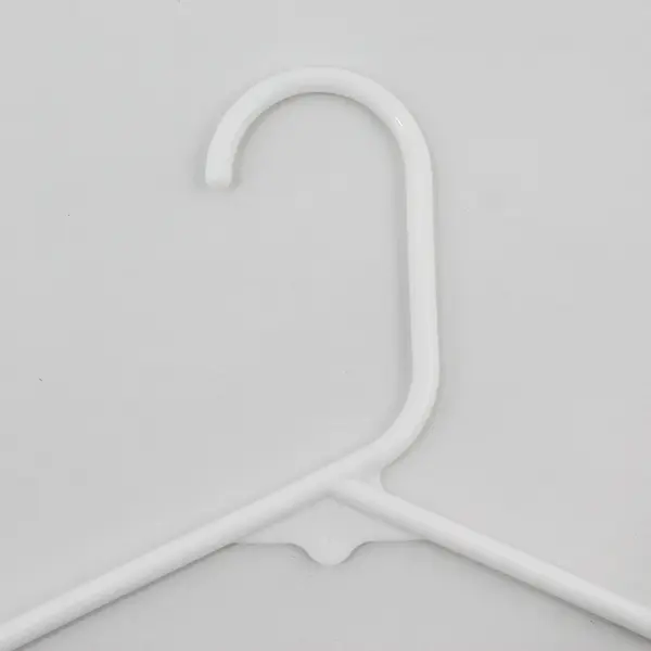 Lot of 10 White Plastic Clothes Hangers with Strap Hooks