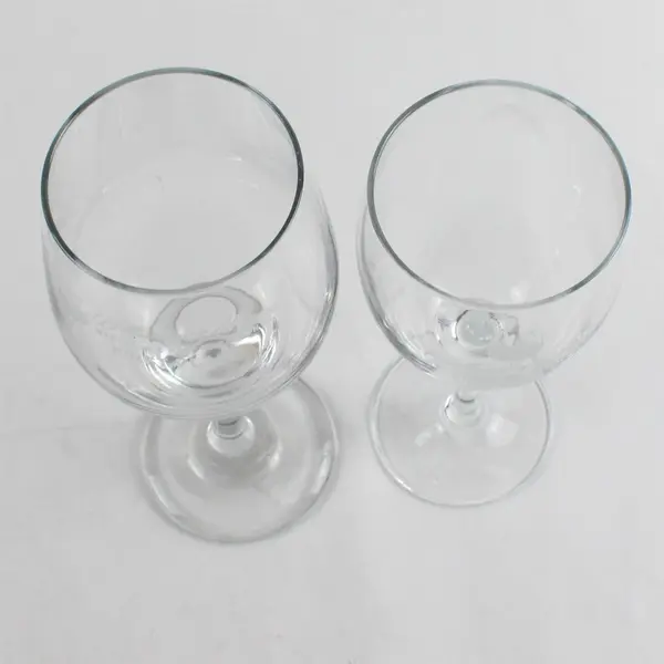 Lot Of 2 Willamette Valley Marathon & Half Clear Glass Wine Glasses 8.5" & 7.25"