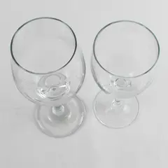 Lot Of 2 Willamette Valley Marathon & Half Clear Glass Wine Glasses 8.5" & 7.25"