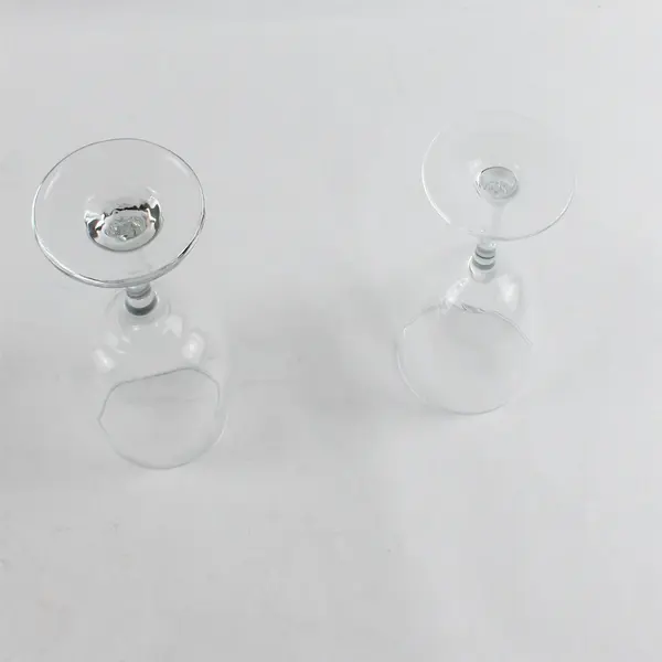 Lot Of 2 Willamette Valley Marathon & Half Clear Glass Wine Glasses 8.5" & 7.25"