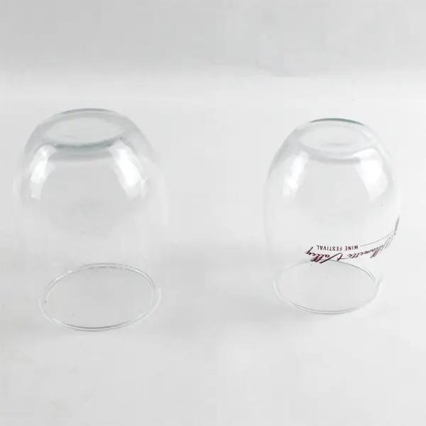 Lot of 2 Willamette Valley Stemless Wine Glasses Festival 3rd Place 5" 4.5"