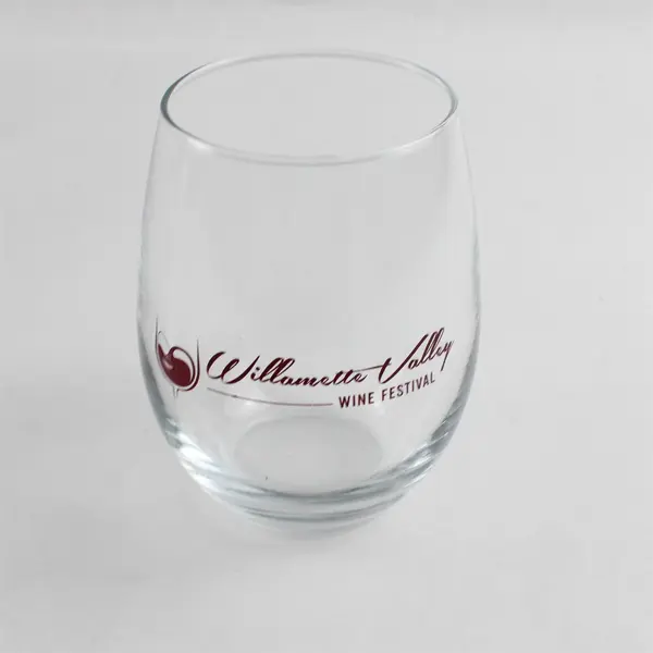 Lot of 2 Willamette Valley Stemless Wine Glasses Festival 3rd Place 5" 4.5"