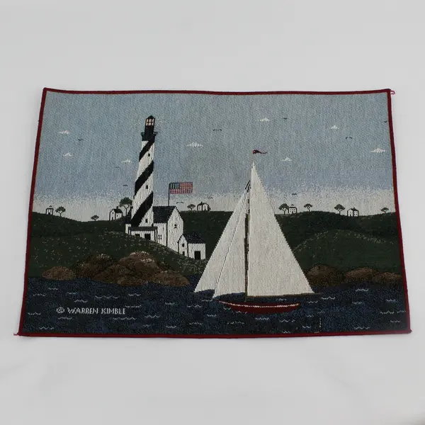 Set of 4 Warren Kimble Nautical Sailboat Lighthouse Placemats 12.5" x 18.5"