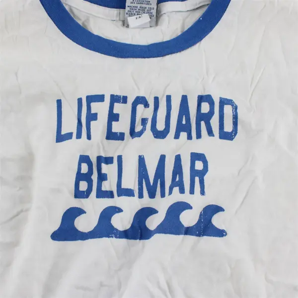 Old Navy Kid's T-Shirt Size Large White Blue Lifeguard Graphic Short Sleeve Tee