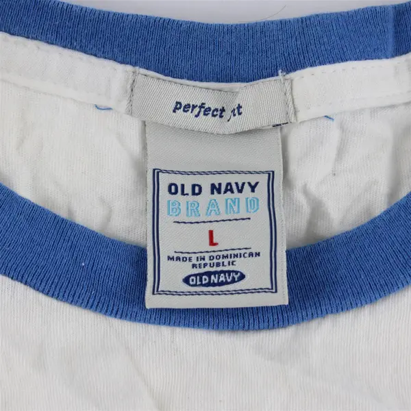 Old Navy Kid's T-Shirt Size Large White Blue Lifeguard Graphic Short Sleeve Tee