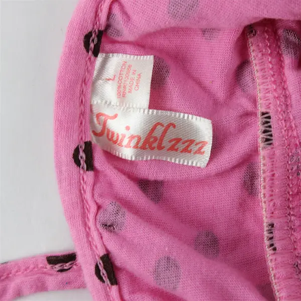 Twinklzzz Pink With Brown Polka Dots Babydoll Tank Top Women's Size Large