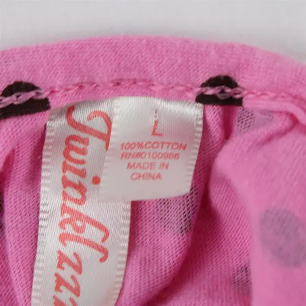 Twinklzzz Pink With Brown Polka Dots Babydoll Tank Top Women's Size Large