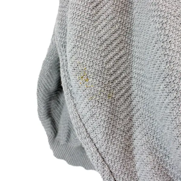 Champion Light Gray Crew Neck Cotton Sweater Men's Large FLAWED