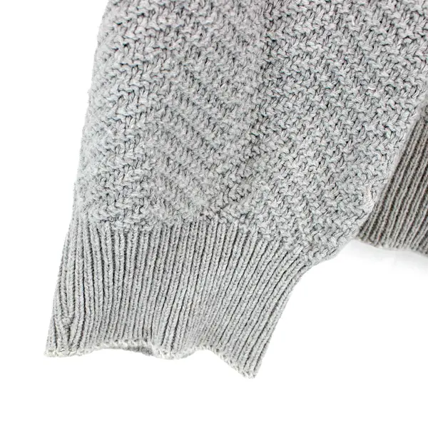 Champion Light Gray Crew Neck Cotton Sweater Men's Large FLAWED