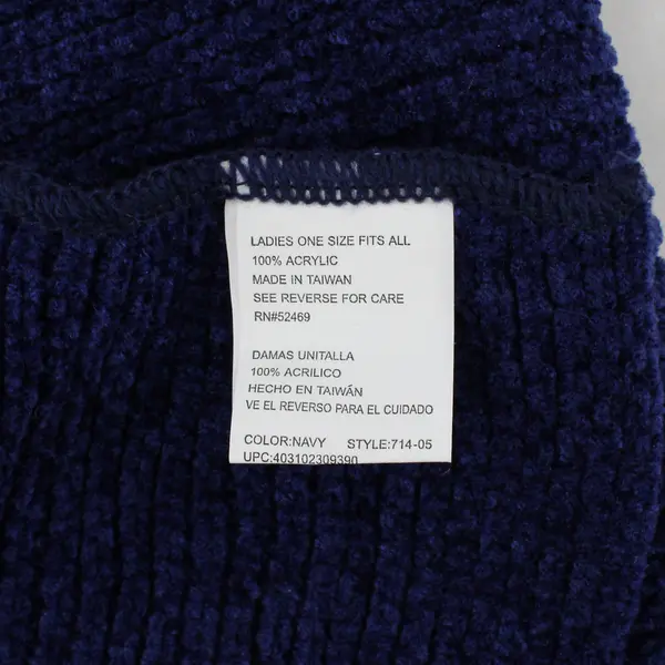 Outbrook Navy Blue Women's Ribbed Scarf Wrap 51x12 100% Acrylic New