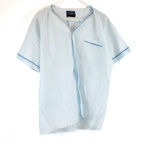 Vintage Pleetway Blue and White Striped Pajama Set Men's Large