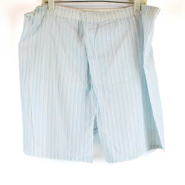 Vintage Pleetway Blue and White Striped Pajama Set Men's Large