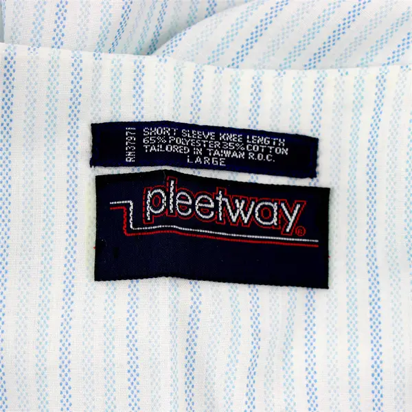 Vintage Pleetway Blue and White Striped Pajama Set Men's Large