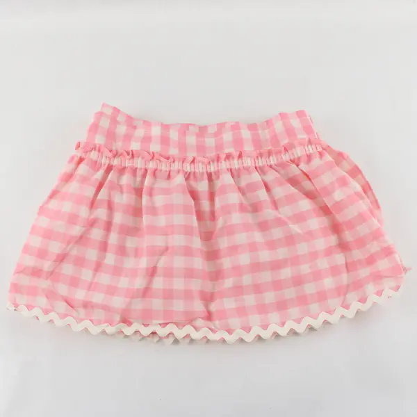 Set of 2 Vintage Sears Pink Gingham Ruffled Window Valances Perma-Prest