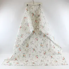 Vintage JC Penney Shabby Cottage Floral Single Curtain 44x40 White
