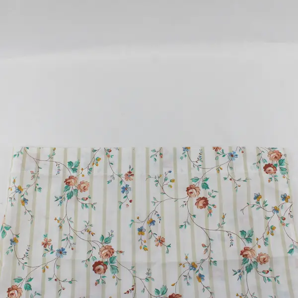 Vintage JC Penney Shabby Cottage Floral Single Curtain 44x40 White