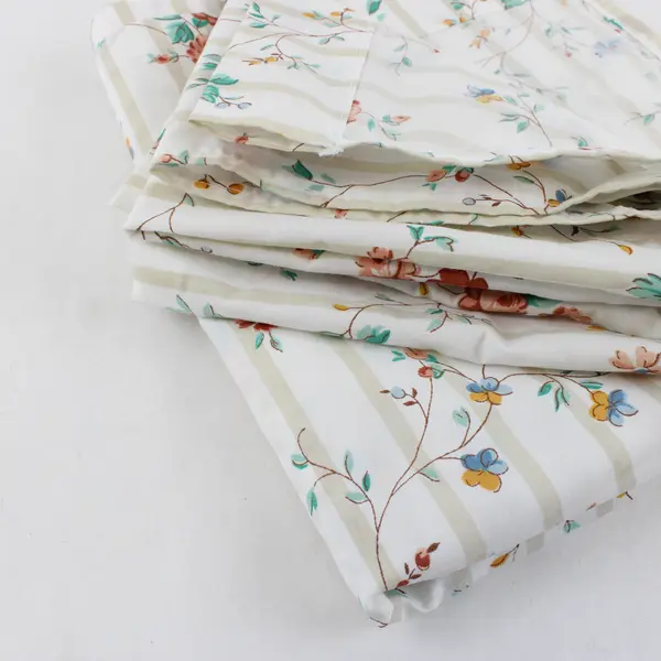 Vintage JC Penney Shabby Cottage Floral Single Curtain 44x40 White