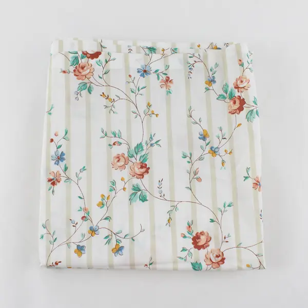 Vintage JC Penney Shabby Cottage Floral Single Curtain 44x40 White