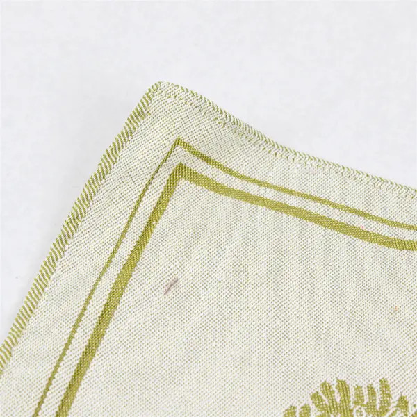 Set of 2 Vintage Ivory Linen Damask Napkins Gold Chrysanthemum Floral