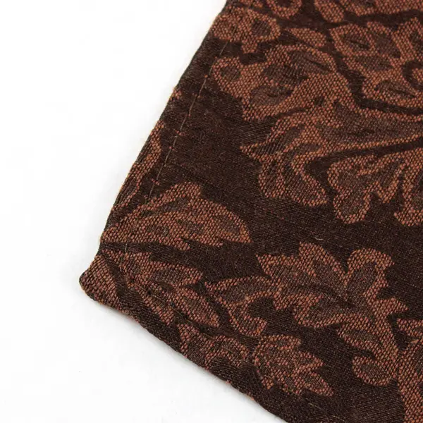 Set of 4 Brown Embossed Damask Jacquard Napkins