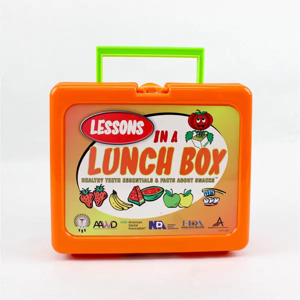Zak Designs Dental Lessons In A Lunch Box Orange Plastic