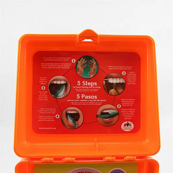 Zak Designs Dental Lessons In A Lunch Box Orange Plastic
