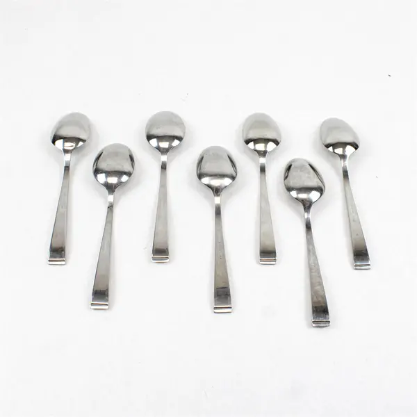 Seven 18/8 Stainless Place/Oval spoons from Retroneu in the Pattern Maxima