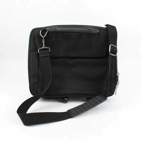 Black Polyester Laptop Briefcase Padded Strap Carrying Bag