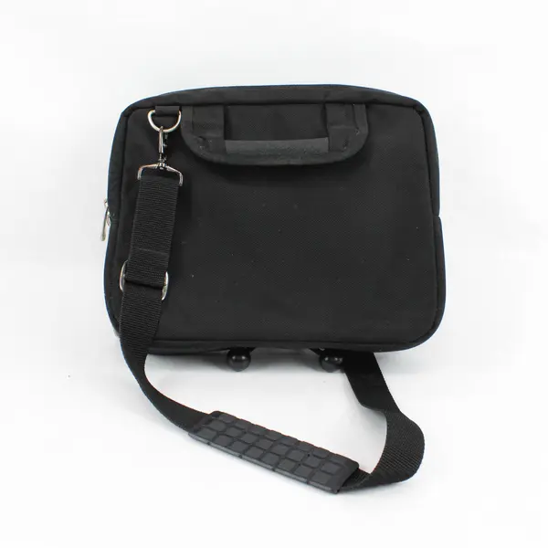 Black Polyester Laptop Briefcase Padded Strap Carrying Bag