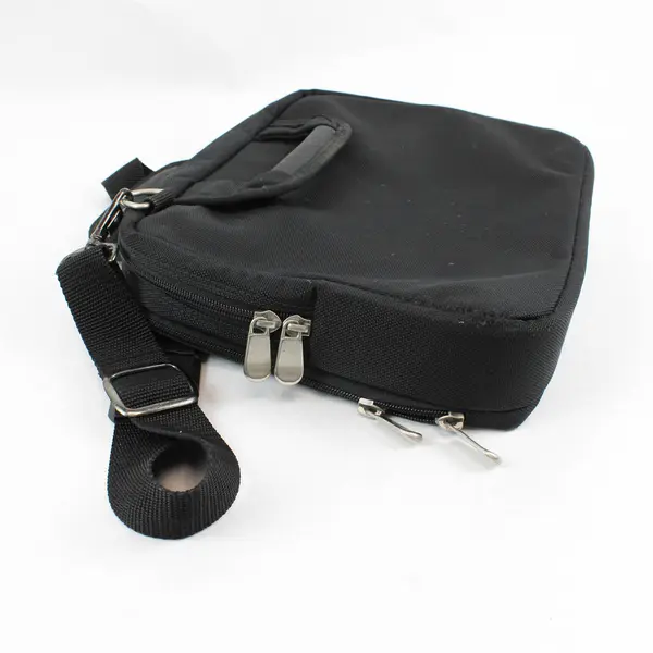 Black Polyester Laptop Briefcase Padded Strap Carrying Bag