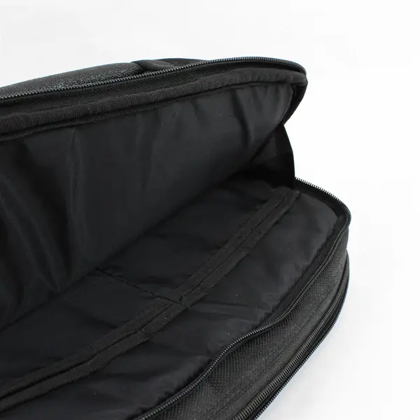 Black Polyester Laptop Briefcase Padded Strap Carrying Bag