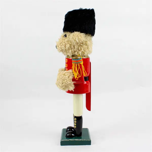 15in Plush Teddy Bear Soldier Drummer Nutcracker Red Gold Pre-Owned