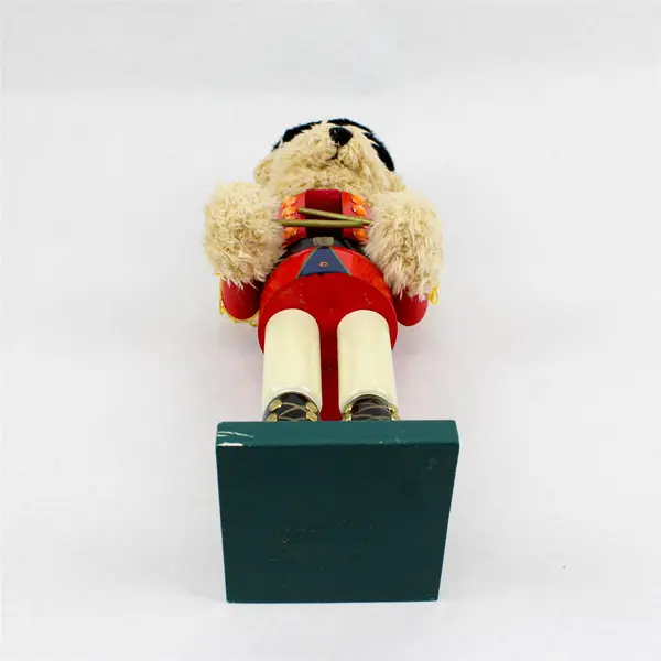 15in Plush Teddy Bear Soldier Drummer Nutcracker Red Gold Pre-Owned