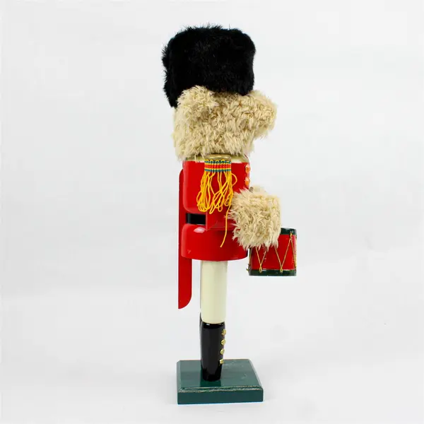 15in Teddy Bear Soldier Drummer Wooden Nutcracker Red Gold Christmas