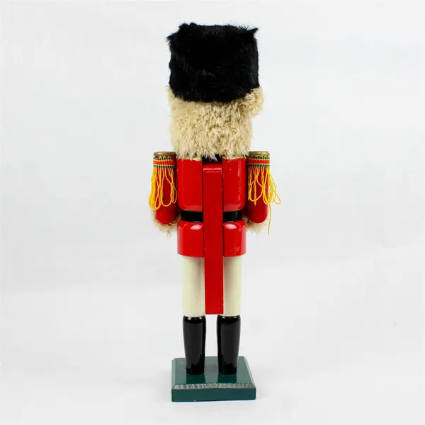 15in Teddy Bear Soldier Drummer Wooden Nutcracker Red Gold Christmas