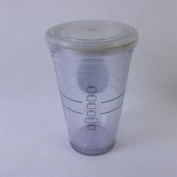 Lot of 2 Starbucks Plastic Cups Collectible Advertising