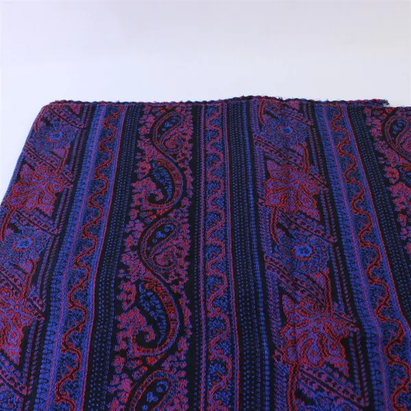 72x18 Paisley Floral Table Runner Blue Black Red Pre-Owned