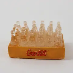 Vintage Miniature Coca-Cola Set 24 Plastic Bottles in Yellow Crate Collectible