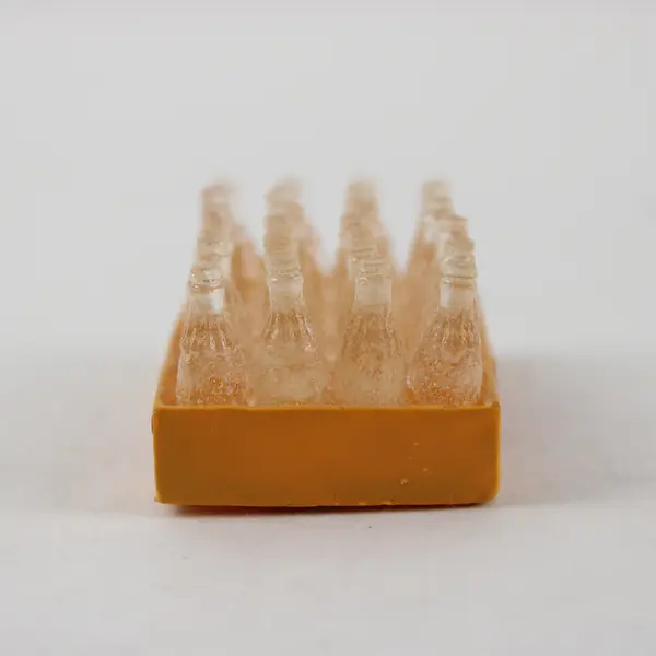 Vintage Miniature Coca-Cola Set 24 Plastic Bottles in Yellow Crate Collectible