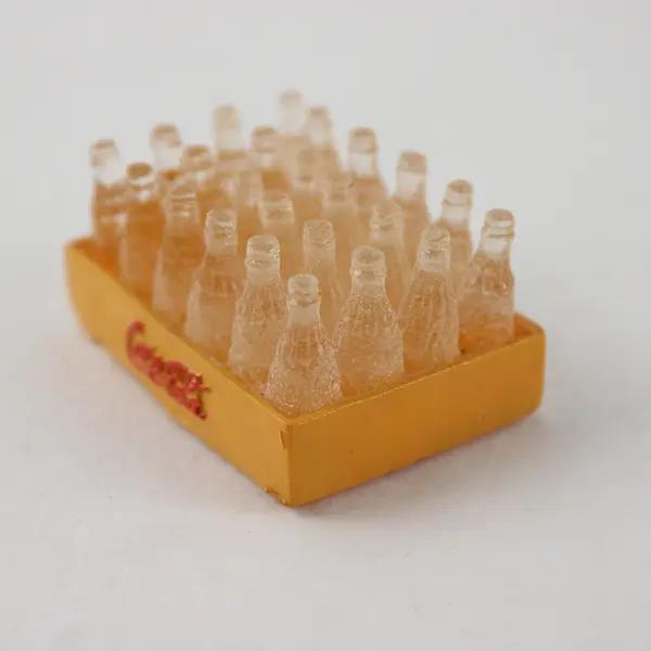 Vintage Miniature Coca-Cola Set 24 Plastic Bottles in Yellow Crate Collectible