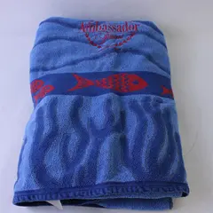 Santens Beach Towel Blue Red Fish Coastal Pre-Owned