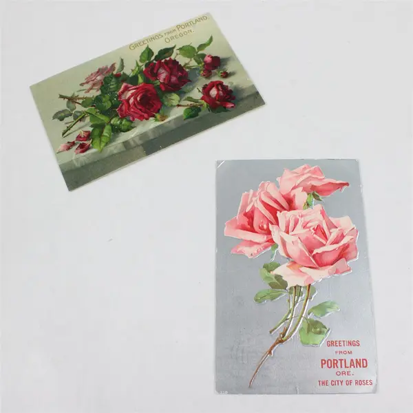 Lot of 2 Vintage Oregon Rose Litho Postcards Ashland OR