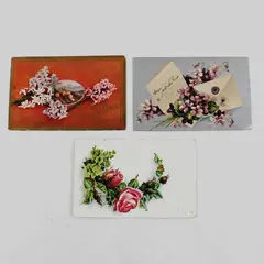 Lot of 3 Vintage Floral Greeting Postcards Posted Used Portland OR Roses