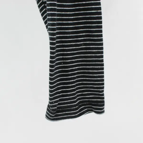 Liz Claiborne Black and White Striped Stand Collar Long-Sleeved Top Women's XL